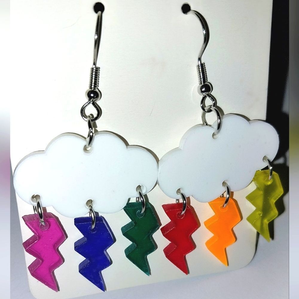 Colorful fun dangle earrings - Picture 4 of 7